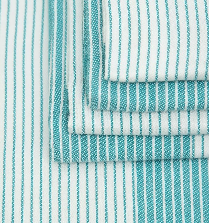 Premium Kitchen Towels | Yarn Dyed Flat Woven Stripe Kitchen Towel Set| 238 GSM