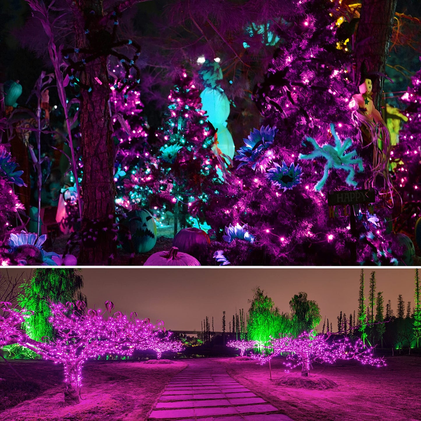 Twinkle Star Purple Halloween Lights, 33FT 150 LED Incandescent Mini String Lights for Outdoor Indoor Patio Home Party Garden Yard Halloween Decor