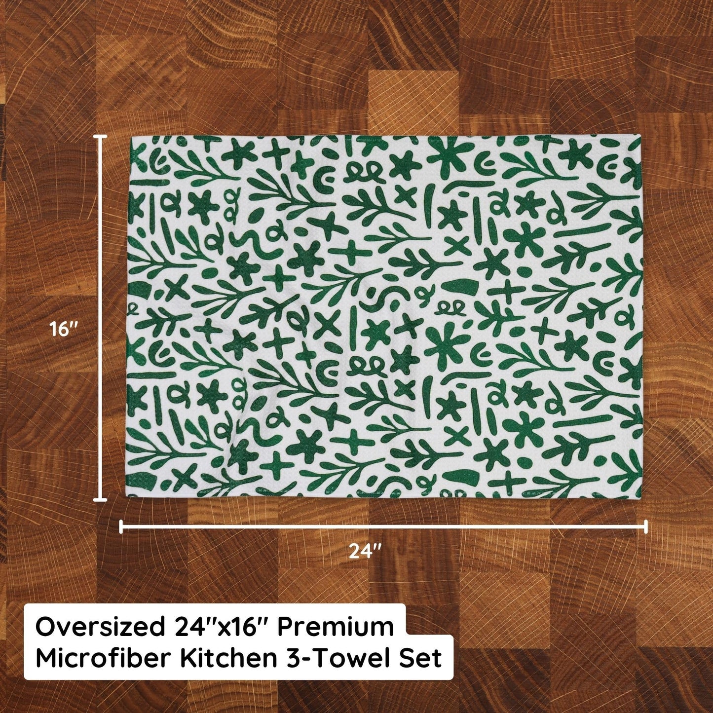 Christmas Kitchen Towels Set of 3 Ho Ho Ho – Microfiber Waffle Weave Dish Towels 16x24, Super Absorbent & Lint-Free Holiday Kitchen Towels for Drying, Cleaning & Christmas Décor