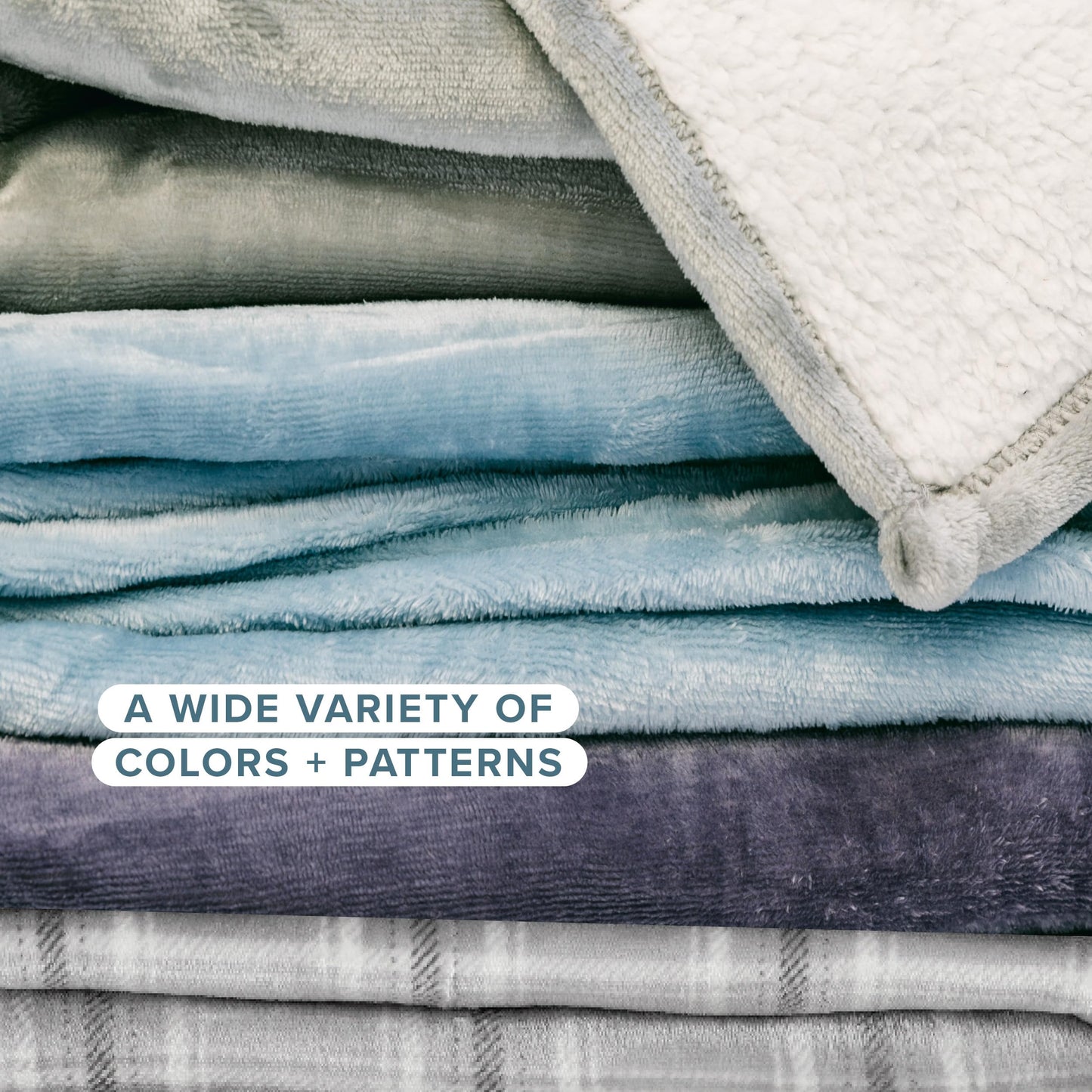 Bare Home Sherpa Fleece Blanket - Full/Queen Size - Blanket for Bed, Sofa, and Couch - Warm & Lightweight - Fluffy & Soft - Reversible (Full/Queen, Grey)