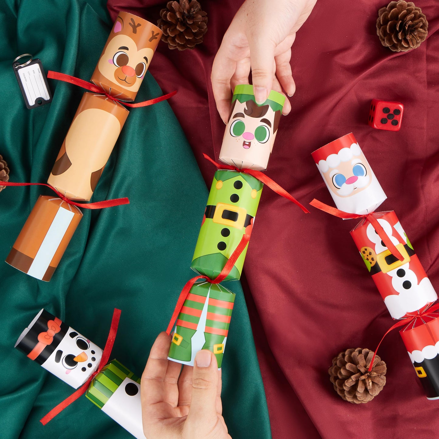 JOYIN 12 Pack Christmas No-Snap Party Favor, Xmas Table Favor Includes Party Hat, Jokes & Gifts, Christmas Table Decorations for Holiday Dinner Traditions Party Supplies, Stocking Stuffers for Kids