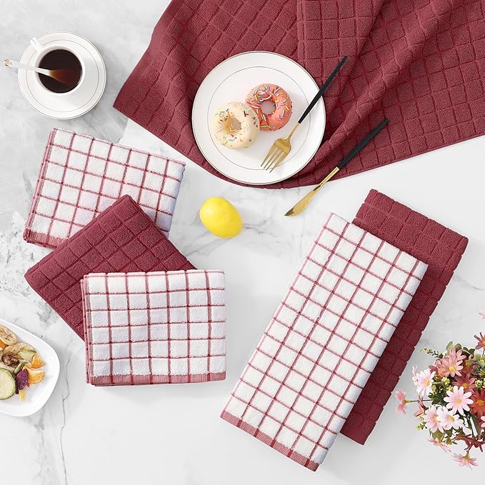 Homaxy Premium Cotton Kitchen Towels 16"x 28", Large Natural Ring Spun 390 GSM