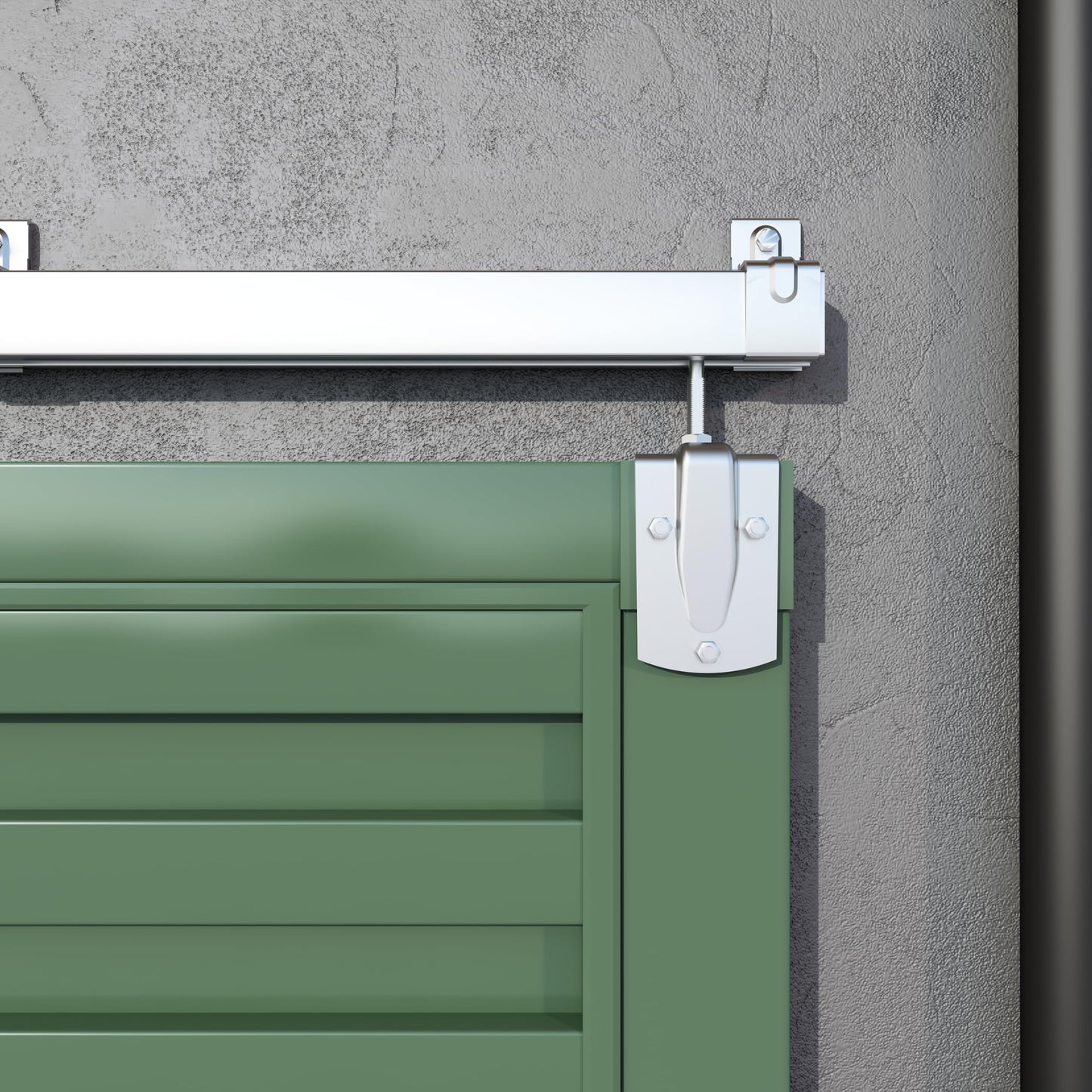 HARDJULAN 10FT Heavy-Duty Galvanized Steel Exterior Sliding Barn Door Hardware Kit, 450 lbs Capacity,Kit for Outdoor,Fit for MAX 1 Door Width 60in