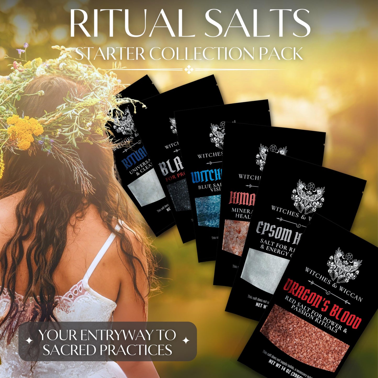 Pink Himalayan Salt for Love, Self-care, and Healing Rituals – Himalayan Pink Salt Ideal for Baths, Spells, and Circle Casting – 5 Oz Bag, Witches & Wiccan