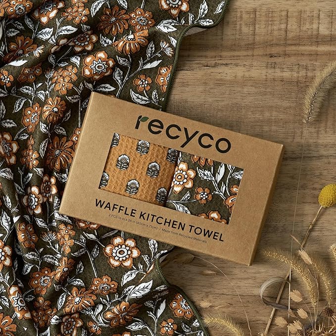 RECYCO Waffle Kitchen Towel Set of 2