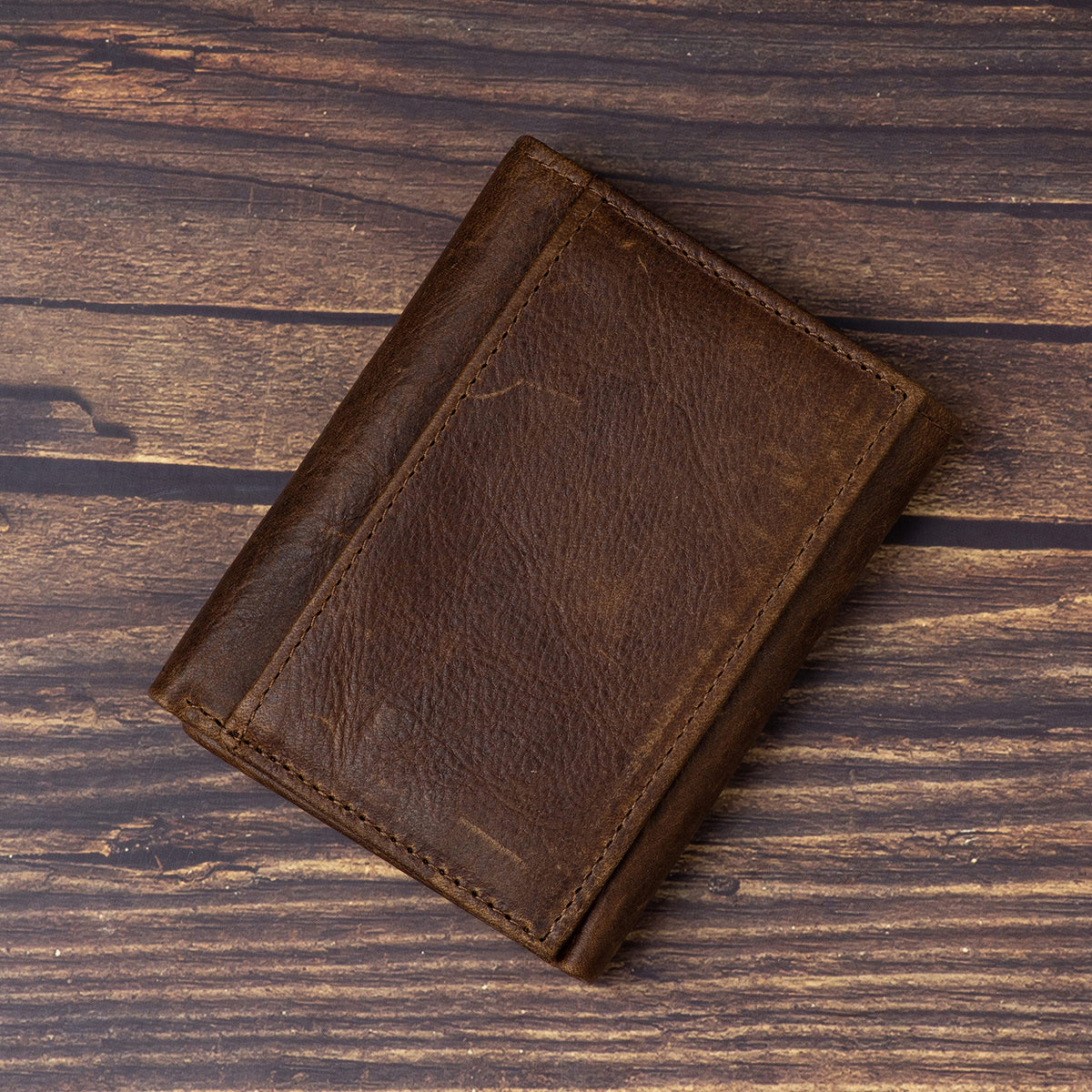 Mens Leather Wallet,Mens Trifold Wallet Rfid Blocking Genuine Leather Wallet For Men( brown)