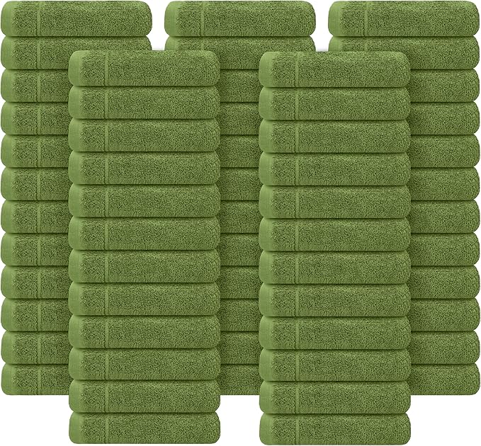Tens Towels Pack of 60 Washcloths, 12 x 12 Inches, Lighter Weight, Quick to Dry