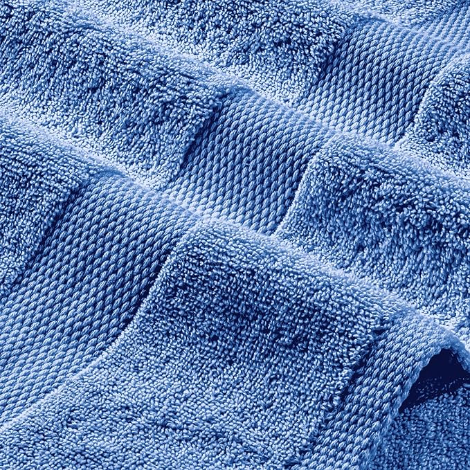 White Classic Wealuxe Light Blue Washcloths 24 Pack