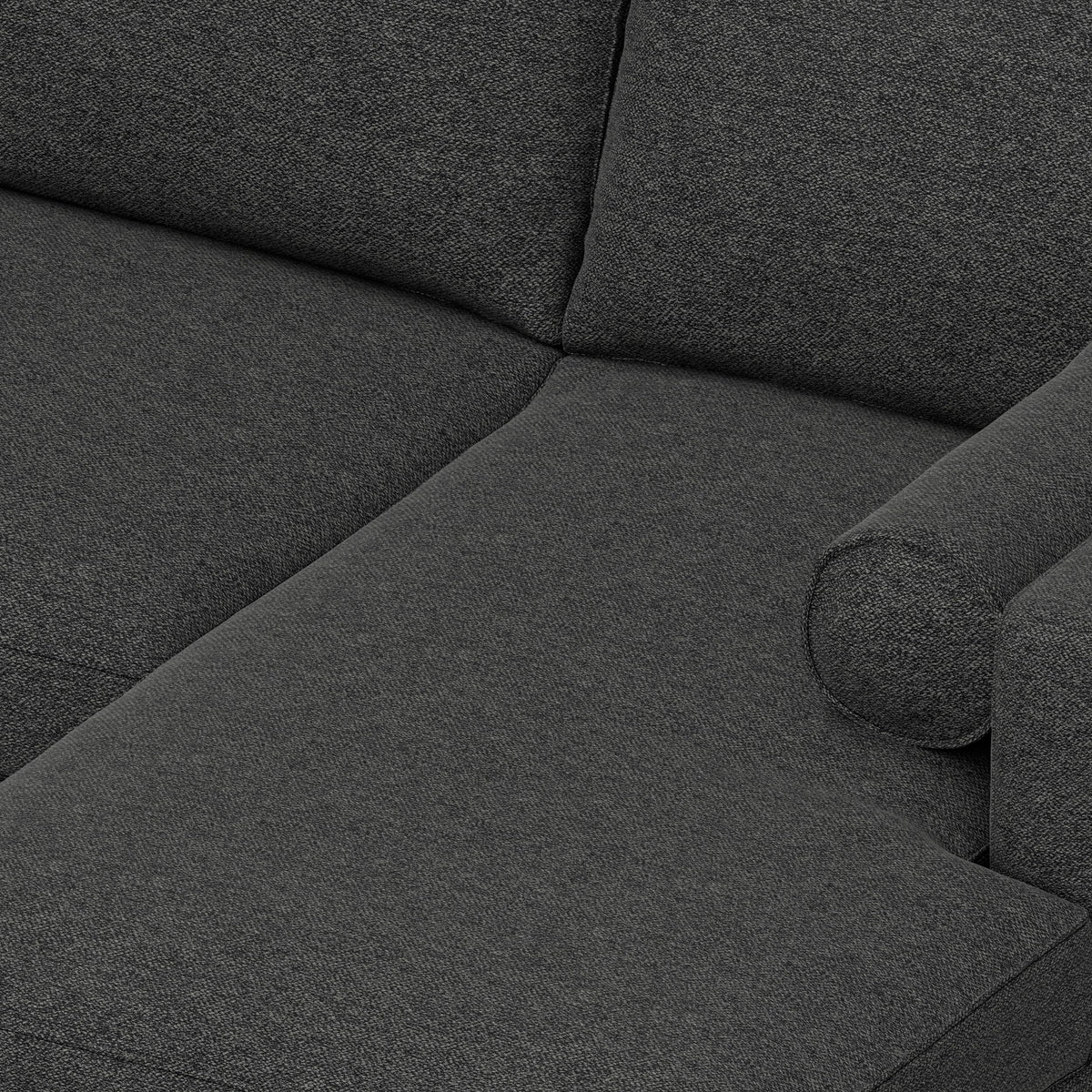 SIMPLIHOME Morrison Right Sectional Sofa in Woven-Blend Recycled Polyester Fabric, Charcoal Grey, 102-inches Wide, L-Shaped Couch with Right Chaise for the Living Room and Family Room