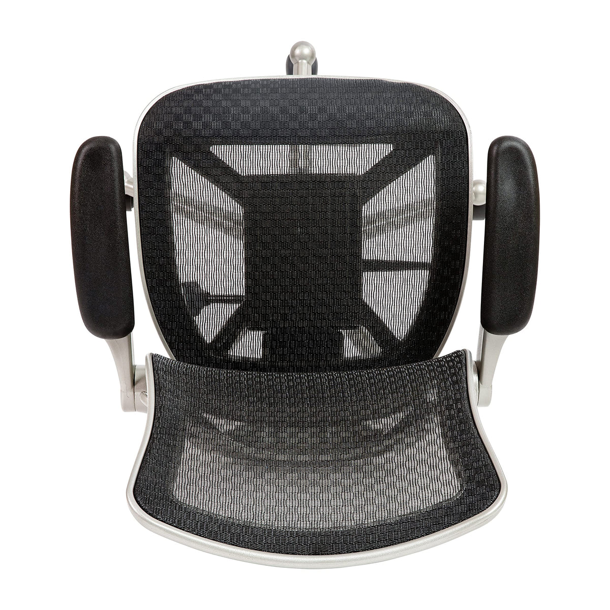 Flash Furniture Warfield Mid-Back Transparent Black Mesh Executive Swivel Office Chair with Graphite Silver Frame and Flip-Up Arms