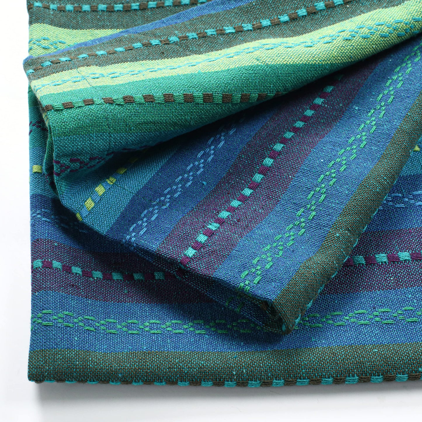 Lightnpro Salsa Stripes Cloth Napkins Set of 12 – Wedding, Christmas & Holiday Table Napkins, Machine Washable Cloth Napkins for Special Occasions & Everyday Use - 18x18 Inch Teal Multi