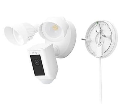 Ring Floodlight Cam Wired Plus — Outdoor home or business security with motion-activated 1080p HD video and floodlights, (2021 release) White