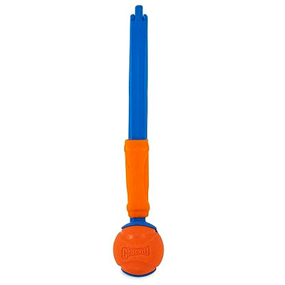 Chuckit! Fetch & Fold Dog Ball Launcher Pick Up and Throw Hands Free Dog Toy Rubber Fetch Ball Thrower Set