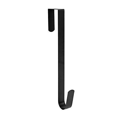 Sattiyrch 15" Wreath Hanger for Front Door,Sturdy Steel Wreath Door Hanger,Over The Door Hanger Hook (Black,1)