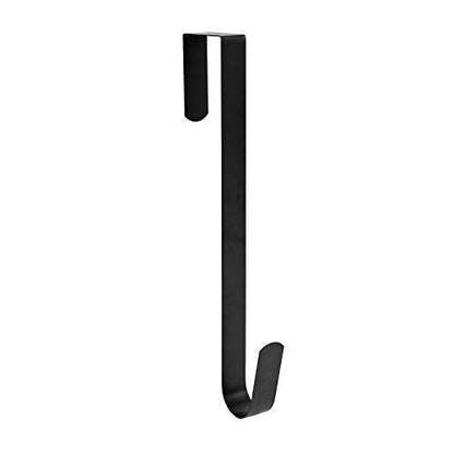 Sattiyrch 15" Wreath Hanger for Front Door,Sturdy Steel Wreath Door Hanger,Over The Door Hanger Hook (Black,1)