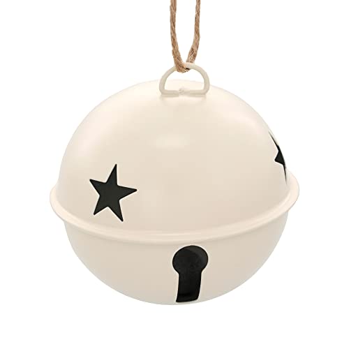 Haute Decor Jingle Bell Ornaments, Large Size 3.35-inch Diameter, 6-Pack (Ivory)