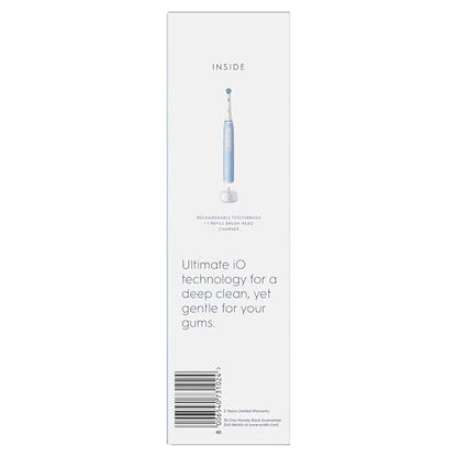 Oral-B iO3 Electric Toothbrush For Adults, 1 Toothbrush Head, 3 Modes With Teeth Whitening, Oral B Electric Toothbrushes, 2 Pin UK Plug, Blue