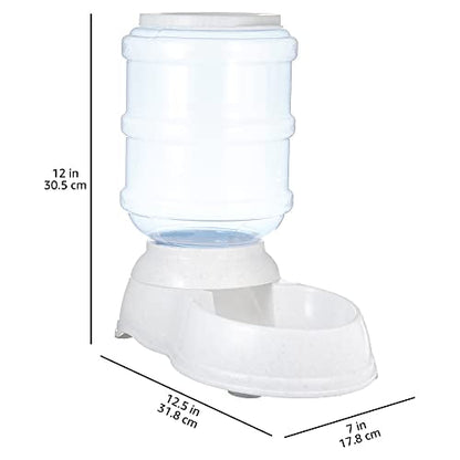 Amazon Basics Dog and Cat Food Feeder, Small, Grey
