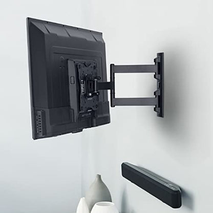 Amazon Basics TV Wall Bracket for 26-55 inch(66cm-140cm) TVs, Swivels Tilts TV Wall Mount for Flat & Curved TV, VESA 100x100mm to 400x400mm, holds up to 36kg, Black