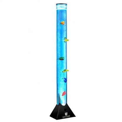 Straame 90cm Colour Changing LED Light Bubble Fish Mood Lamp with Colourful Artificial Tropical Fishes, Sensory Relaxing Atmosphere Mood Light (90 cm, Black)