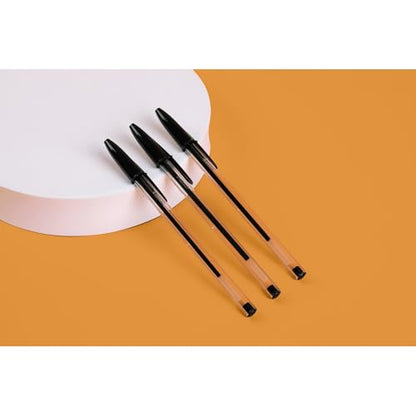 BIC Cristal Original Smudge Free Ballpoint Pens, Ideal for School, Black, Medium Point (1.0mm), Pack of 50