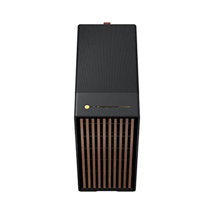 Fractal Design North Charcoal Black Tempered Glass Dark - Wood Walnut front - Glass side panel - Two 140mm Aspect PWM fans included - Type C USB - ATX Airflow Mid Tower PC Gaming Case