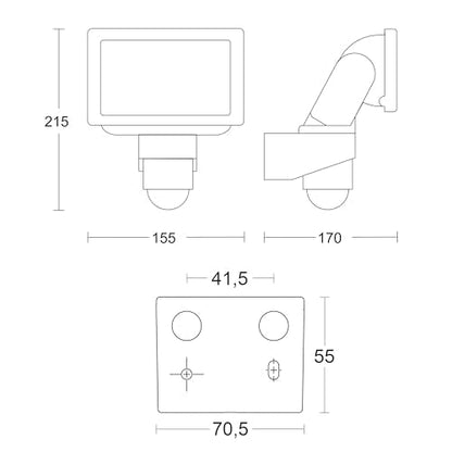 Steinel LED Outdoor Spotlight LS 150 S Black, 240° Motion Sensor Light, max. 12 m Range, 14.7 W, 4000 K, 1375 Lumen