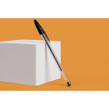 BIC Cristal Original Smudge Free Ballpoint Pens, Ideal for School, Black, Medium Point (1.0mm), Pack of 50