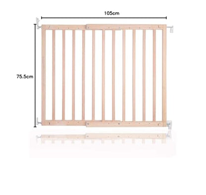Safetots Chunky Wooden Screw Fit Stair Gate, Natural, 63.5cm - 105.5cm, Wood Baby Gate, Screw Fit Safety Barrier, Stylish Design and Practical Safety Gate, Easy Installation