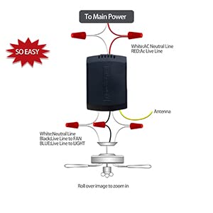 Universal Smart WiFi Ceiling Fan Remote Control Kit, Compatible with Alexa, Google Assistant and Smart Life App, No Hub Required DIMMER