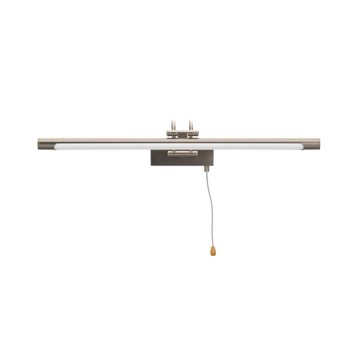 MantoLite 60CM LED Bathroom Wall Lights with Pull Cord Swivel Lamp Head Long Silver Wall Lights for Pictures,Frames&Art Painting IP44 Over Mirror Lamp for Shaving 12W