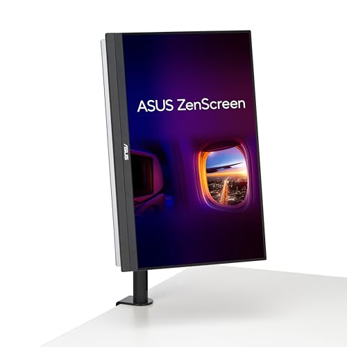 ASUS ZenScreen 16” Portable USB Monitor (MB169CK) - Full HD, IPS, Dual USB-C, Mini-HDMI, Eye Care, Flicker Free, Blue Light Filter, Anti-Glare Surface, 360° Kickstand, 3 yr Warranty