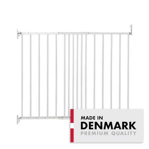 BabyDan MultiDan, 62.5-106.8 cm, Extendable Stair Gate/Baby Gate/Safety Gate, Metal, White, Made in Denmark - (Pet Gate/Dog gate)