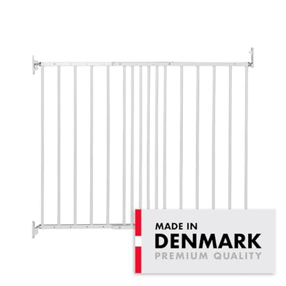 BabyDan MultiDan, 62.5-106.8 cm, Extendable Stair Gate/Baby Gate/Safety Gate, Metal, White, Made in Denmark - (Pet Gate/Dog gate)