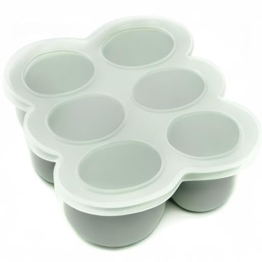 WeeSprout Silicone Baby Food Freezer Tray with Clip-on Lid - Perfect Storage Container for Homemade Baby Food, Vegetable & Fruit Purees, and Breast Milk (Matte Green, Six 3 Ounce Sections)