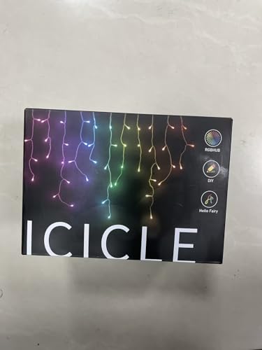 33FT Smart RGB Christmas Icicle Lights – APP Control LED String Lights for Outside, Music Sync, DIY Color Changing, 58+ Modes, Connect 3 Strands (99FT) – Waterproof Icicle for Roof, Tree, House