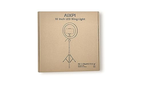 10" Ring Light with Tall Tripod Stand & Phone Holder for YouTube Video, Dimmable Led Ring Light with Remote for Camera, Video, Makeup, Selfie Photography Compatible with Smartphone