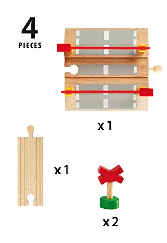 BRIO World Railway Crossing for Kids Age 3 Years Up - Wooden Train Accessories and Add Ons