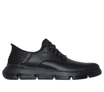 Skechers Men's Garza Gervin Shoes, Black Leather, 9 UK