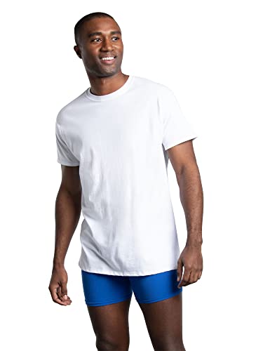 Fruit of the Loom Men's Stay Tucked Crew T-Shirt - X-Large - White (Pack of 6)