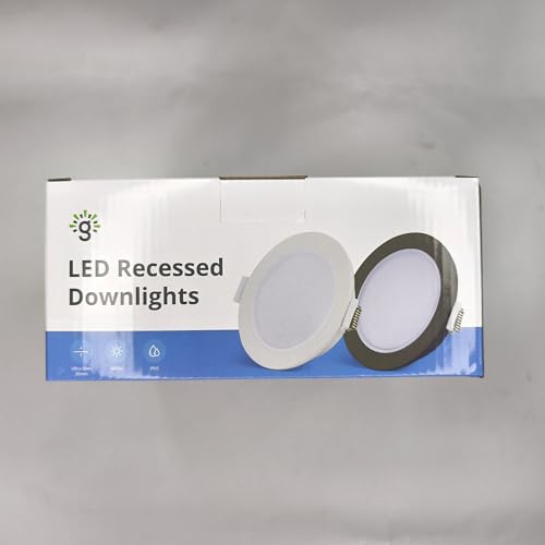 Gr4tec LED Downlights for Ceiling, 10 X 5W LED Recessed Ceiling Lights Black 4000K Natural White, Bathroom Spotlights IP65 Waterproof, 35mm Ultra-Slim, φ68-80mm Hole Spotlights for Bedroom Kitchen