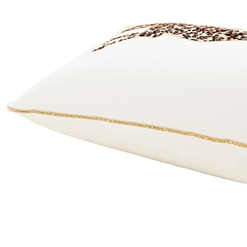 Juicy Couture – Decorative Accent Pillow Velvet Safari Leopard Premium Reversible Throw Pillow Living Room and Bedroom Décor Measures 14" x 24" Cheetah on White