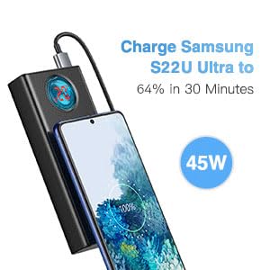 Baseus 30000mAh 65W Portable Charger, Laptop Power Bank with Digital Display, 7-Ports for MacBook Pro/Air, iPhone 16/15/14, iPad, Samsung Galaxy, Steam Deck, ASUS ROG Ally - PD3.0/QC4.0 (Black)