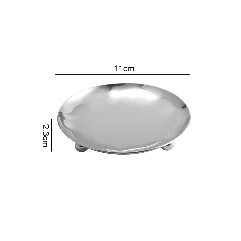 2 Pieces Candlestick Plates Pedestal Candle Stand Decorative Candlestick Holder Iron Plate Candle Holder Decorative Iron Pillar Candle Plate 4.33 inch Candle Plate Candle Holder, Silver