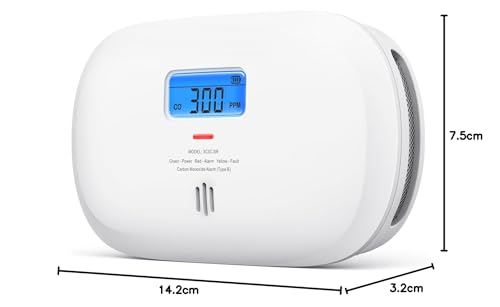 X-Sense Carbon Monoxide Detector, Replaceable Battery Powered CO Alarm with Digital Display, Portable Carbon Monoxide Alarm for Home with CO Peak Value Memory, XC0C-SR, 1-Pack