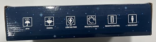 BLOOMWIN Window Lights Christmas Decor 10ft 12 Snowflakes Icicle Lights USB Christmas Curtain Lights for Bedroom Indoor Wall Winter Decorations for Home Church Wedding Birthday, 8 Modes, Warm White