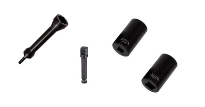 Nut Runner Impact Socket and Penta Socket Bundle - Impact Adapters Included - Nut Runner Socket and Two 5-Point Utility Sockets - 3/8" Drive 13/16" and 1/2" Drive 13/16"