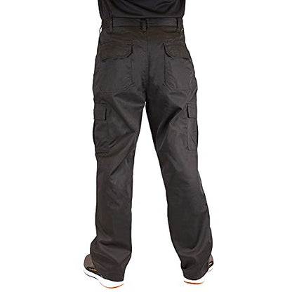 Lee Cooper Men's Classic Multi Pocket Cargo Work Trouser Easy care Safety Pant, Black, 34W / 33L