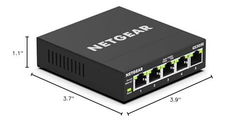 NETGEAR 5-Port Gigabit Ethernet Easy Smart Managed Essentials Switch - Desktop or Wall Mount, Home Network Hub, Office Ethernet Splitter