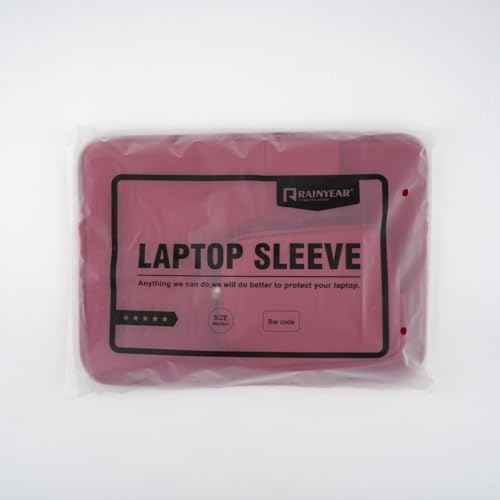RAINYEAR 14 Inch Laptop Sleeve Compatible with 14" Notebook Computer Chromebook, 15" Macbook Pro M4 M3 M2 Protective Case with Front Pocket & Accessories Pouch(Red,Upgraded Version)